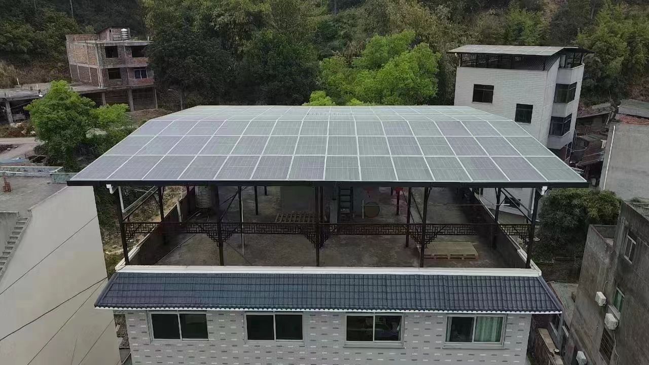 资阳15kw+10kwh自建别墅家庭光伏储能系统